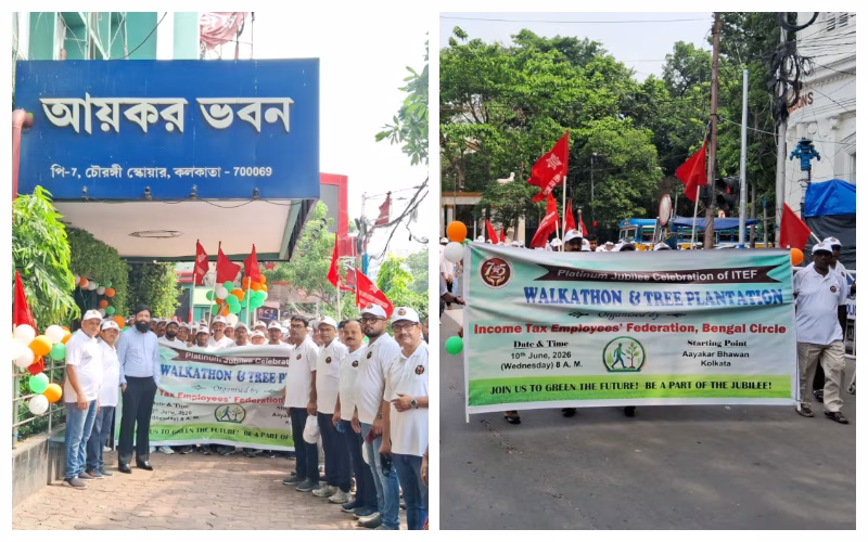 Income Tax Employees Federation walkathon tree plantation